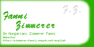 fanni zimmerer business card